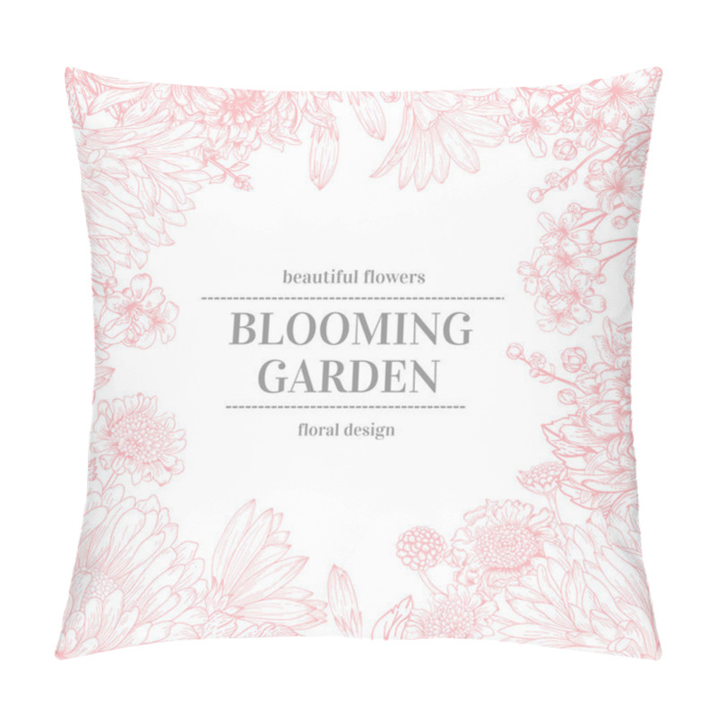 Personality  Frame With Garden Flowers Pillow Covers