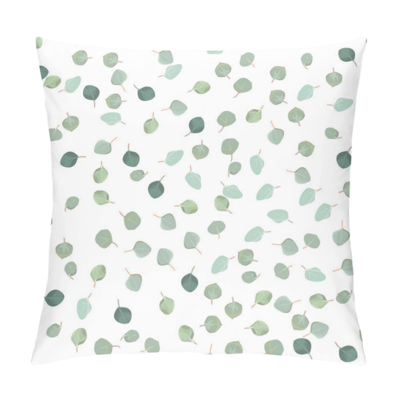 Personality  Silver Dollar Eucalyptus Leaves Seamless Vector Design Pattern Pillow Covers