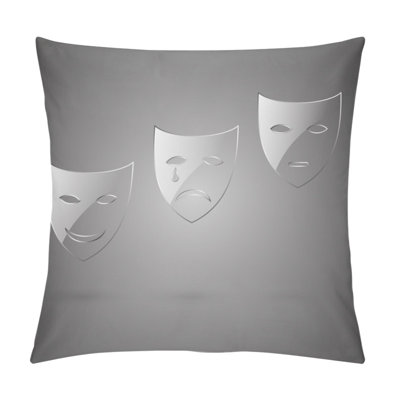 Personality  Glass Comedy, Tragedy & Poker Face Mask Pillow Covers