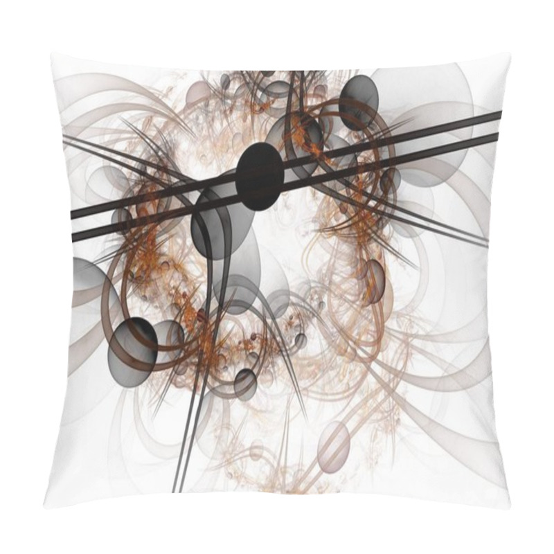 Personality  Elegant Shapes Made Of Balls, Lines And Curves With Floral Motifs On A White Background Pillow Covers