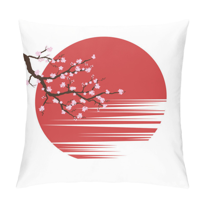 Personality  Cherry Blossoms On Sunset Background. Pillow Covers