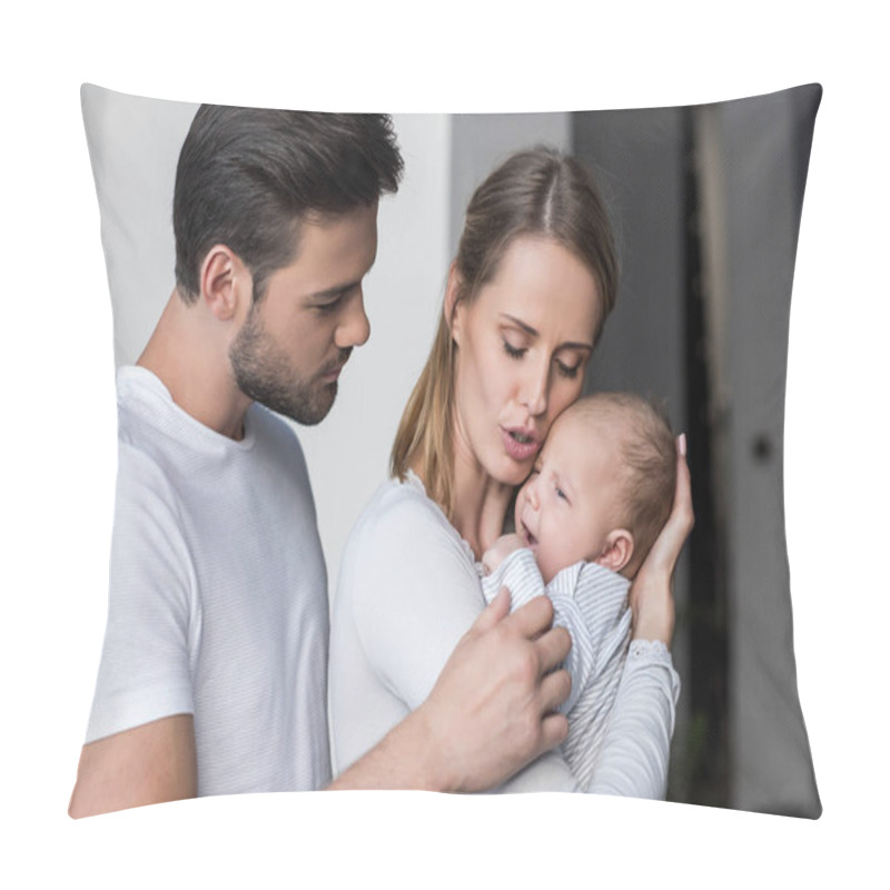 Personality  Parents With Baby Boy Pillow Covers