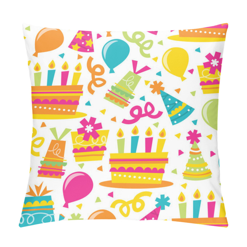 Personality  Retro Birthday Party Seamless Pattern Background Pillow Covers