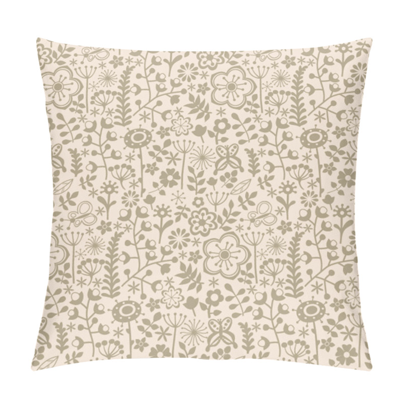 Personality  Floral Seamless Pattern, Endless Texture With Bright Cartoon Flo Pillow Covers