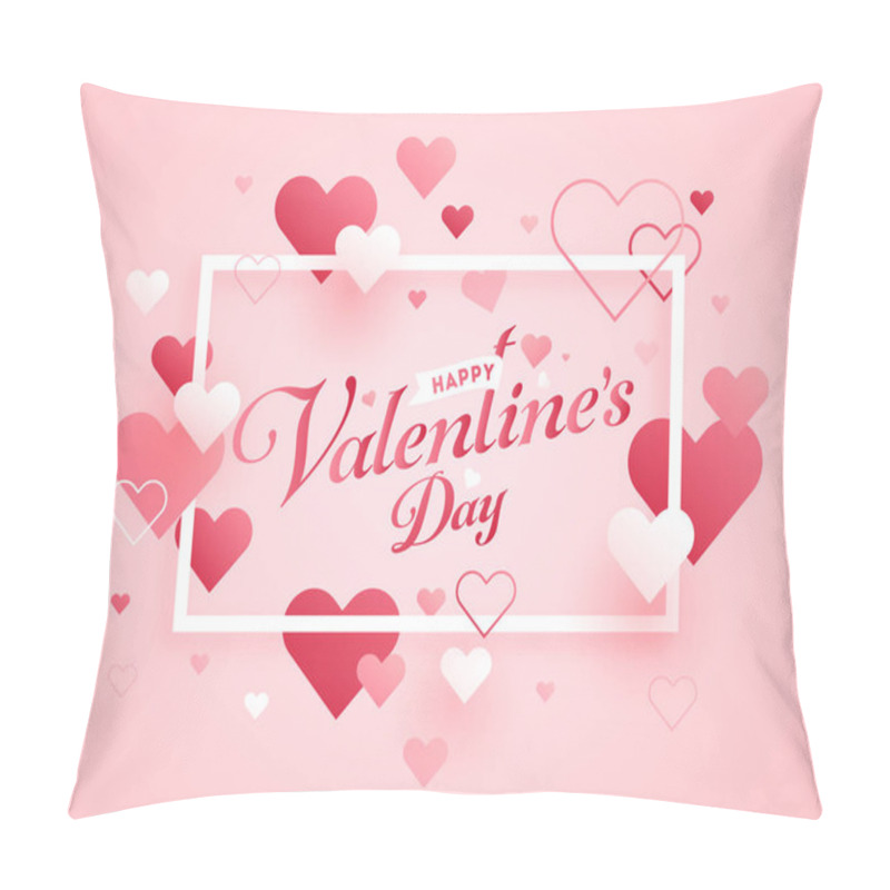 Personality  Happy Valentine's Day Font With Hearts Decorated On Glossy Paste Pillow Covers