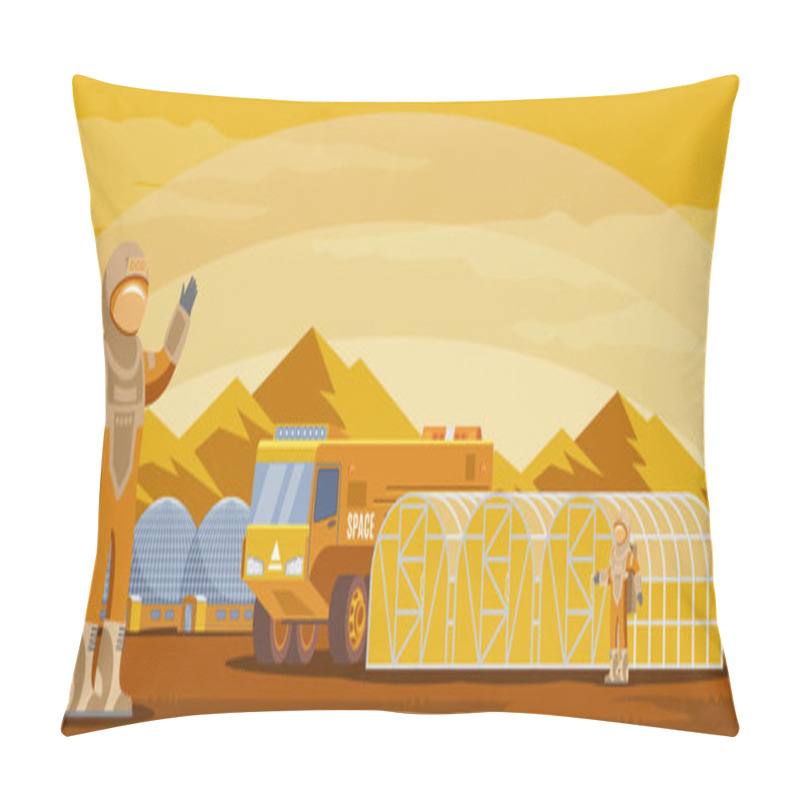 Personality  Mars Colonization Futuristic Template Pillow Covers