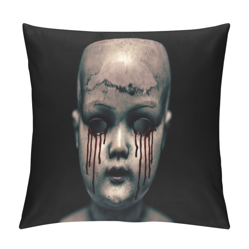 Personality  Creepy Bloody Doll In The Dark  Pillow Covers