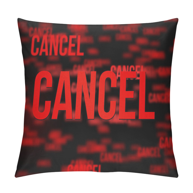 Personality  Multiple Cancel Words With Bokeh Effect. Cancel Culture Concept. Pillow Covers