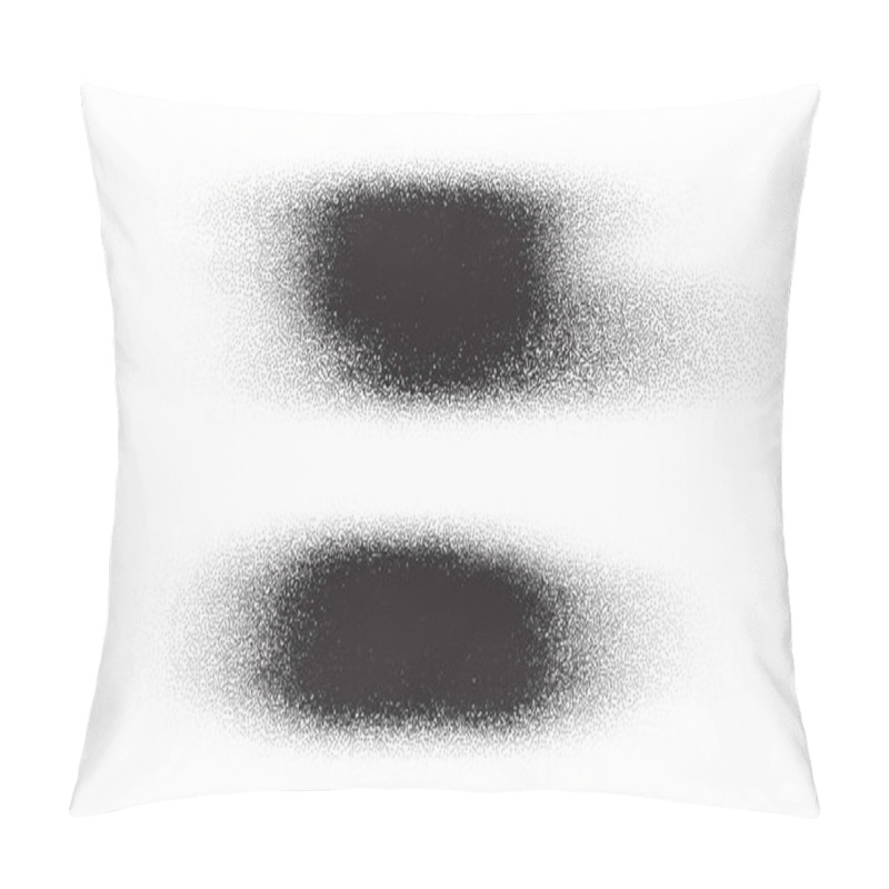 Personality  Dotwork Stain Pattern. Brush Stroke Paint. Sand Grain Effect. Black Noise Stipple Dots. Abstract Noise Dotwork Pattern. Black Dots Grunge Banner. Stipple Circles. Dotted Brush Stroke. Vector Pillow Covers