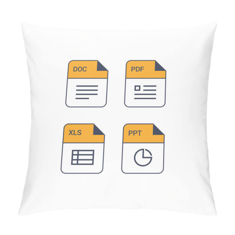 Personality  File Format Flat Icon Set Pillow Covers