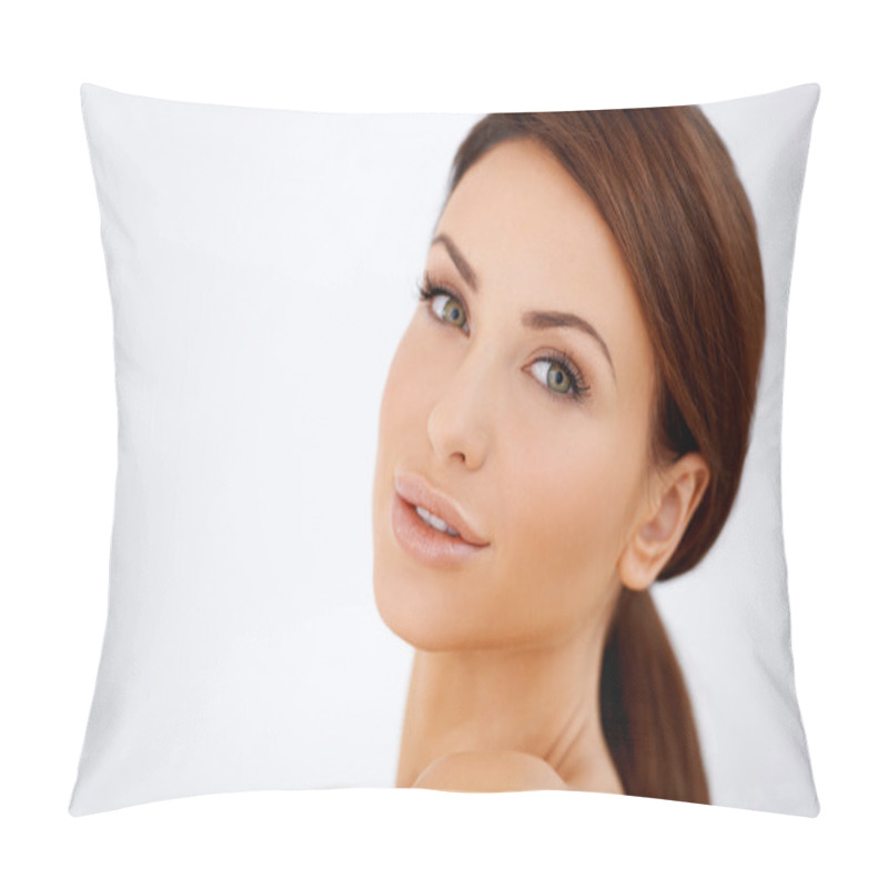 Personality  Beautiful Sensual Brunette Woman Pillow Covers