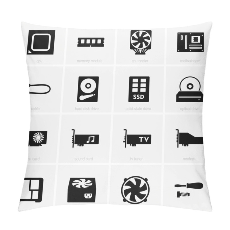 Personality  Computer Components Icons Pillow Covers