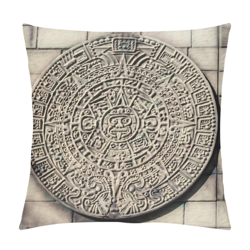 Personality   Ceramic Tiles In The Form Of Traditional Mayan Designs. Calendar And Predictions Pillow Covers