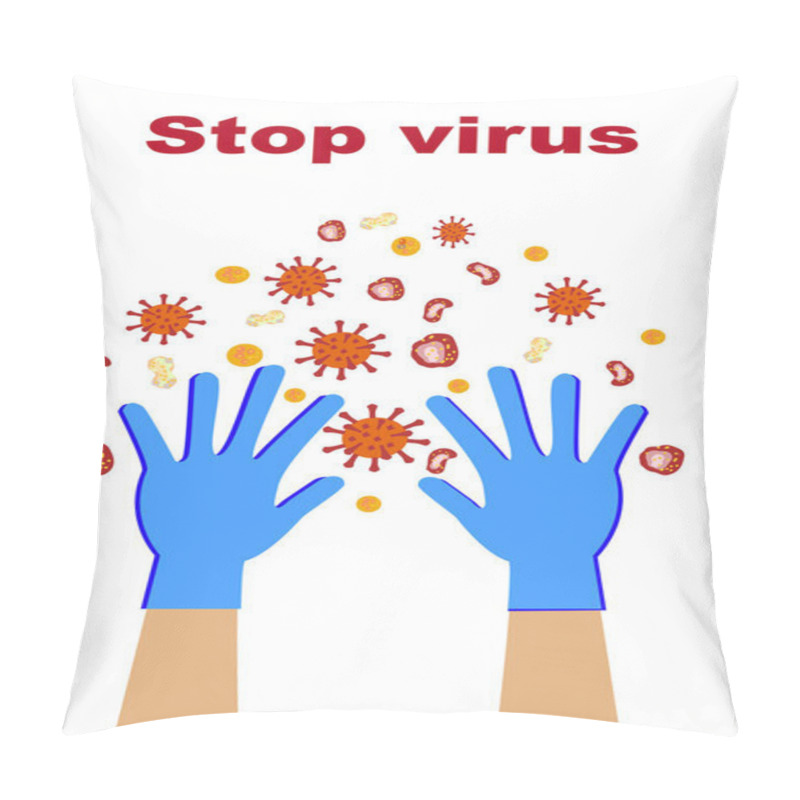 Personality  Gloved Hands Protect Against The Virus Pillow Covers