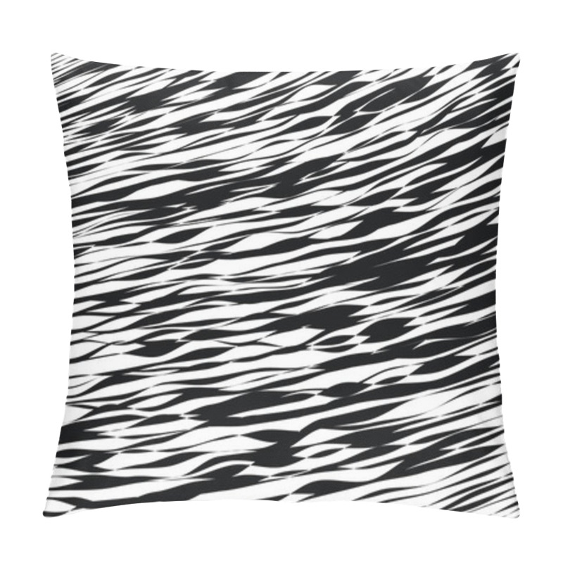 Personality  Black And White Wave Stripe Optical Abstract Background Pillow Covers