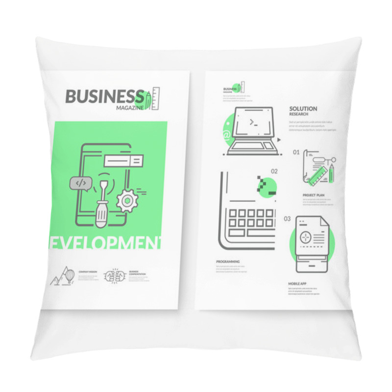 Personality  Business Brochure Flyer Design Layout Template, With Concept Icons: Pillow Covers