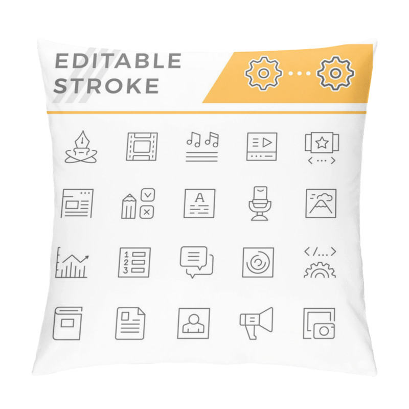 Personality  Set Line Icons Of Web Content Pillow Covers