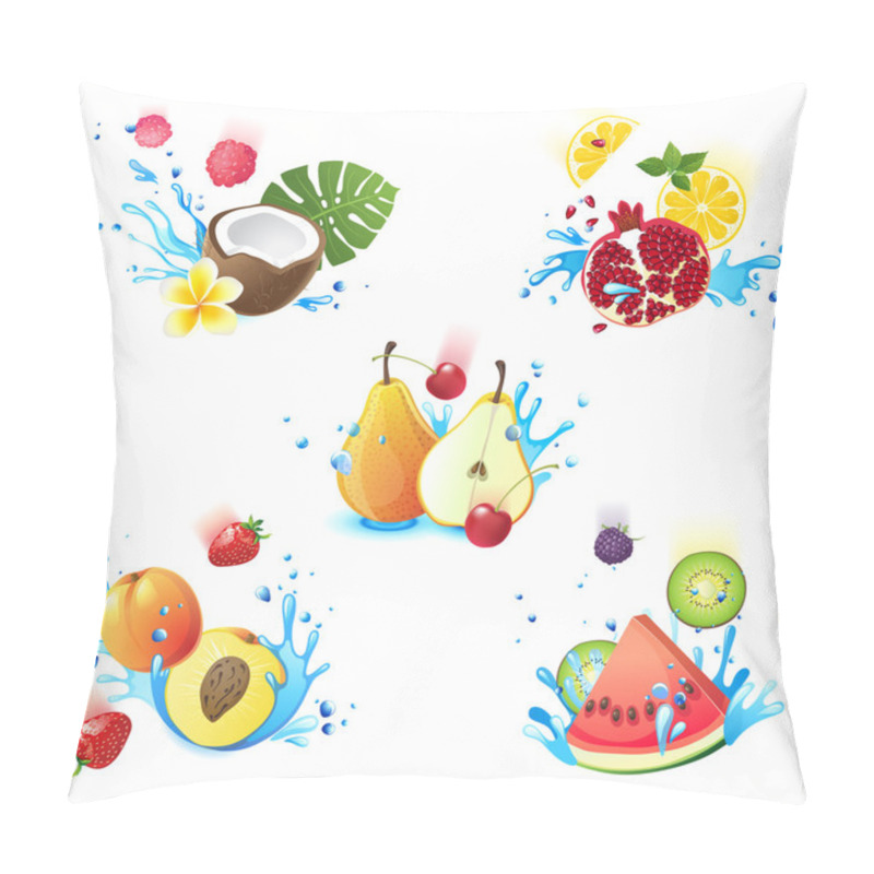 Personality  Fruits In Splashes Pillow Covers