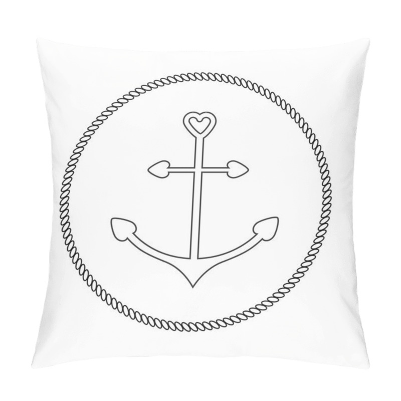 Personality  Anchor In Shapes Of Heart Pillow Covers