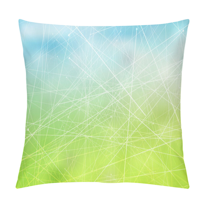 Personality  Abstract Asymmetric Random Lines Blue Green And White Background Pillow Covers