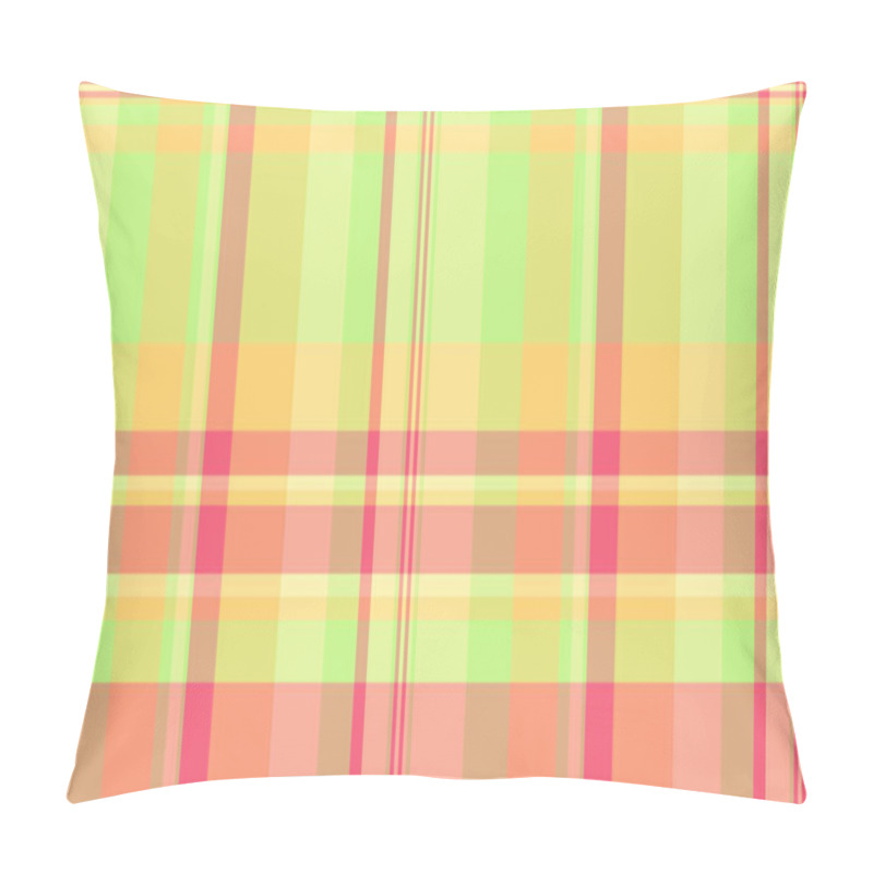 Personality  Vibrant Pastel Plaid Pattern In Soft Peach, Lime Green, And Yellow Tones. Perfect For Textile Design, Website Backgrounds, Packaging, Or Fashion Projects. Pillow Covers