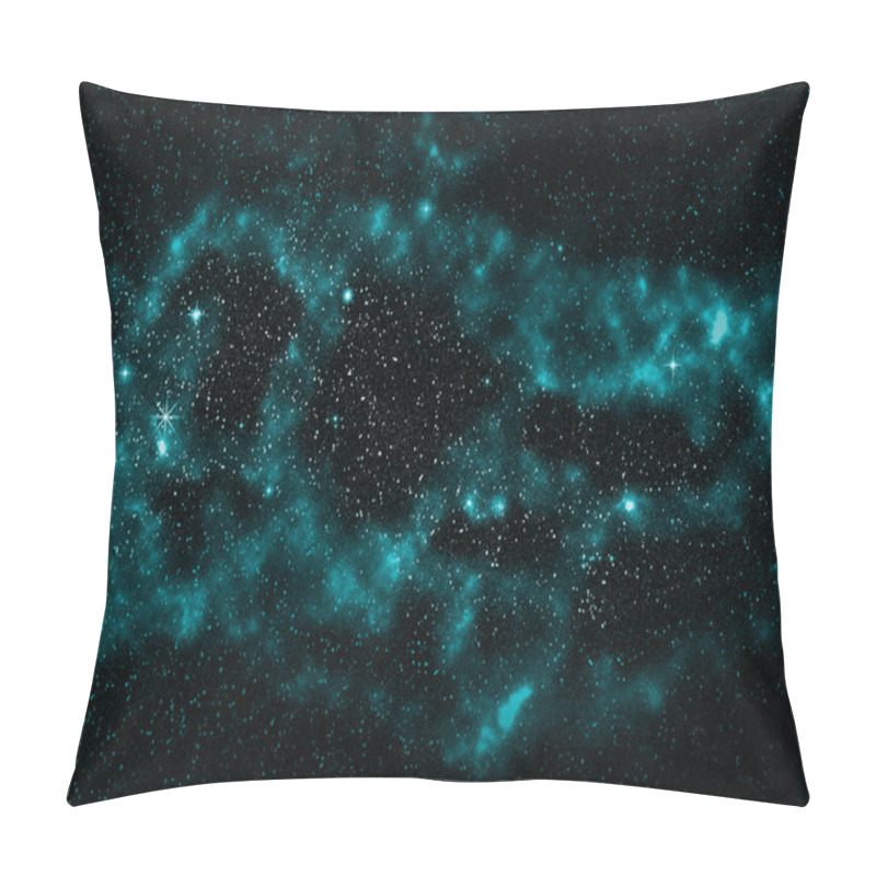 Personality  Galaxy, Turquoise Star Nebula, Space Background Pillow Covers