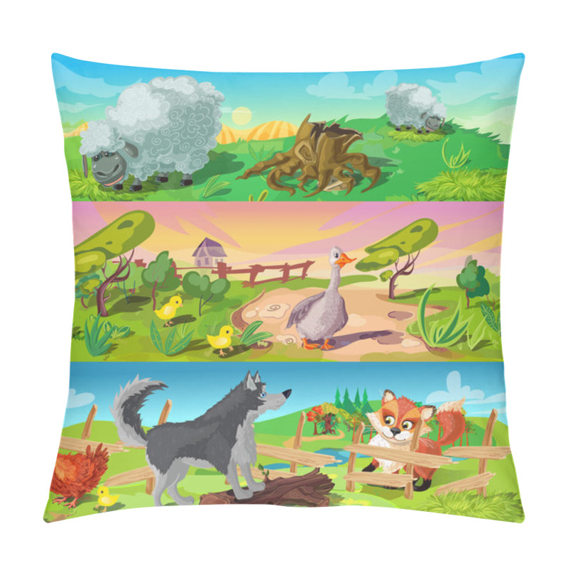 Personality  Farm Scenes Banners Set Pillow Covers