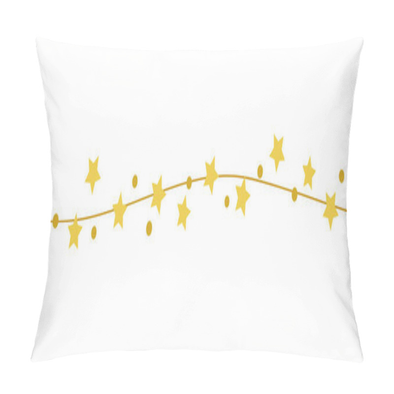 Personality  Yellow Stars, Ribbon And Dots On White Background Seamless Border. Vector Illustration For Patterns, Banner, Birthday Invitation, Packaging. Pillow Covers