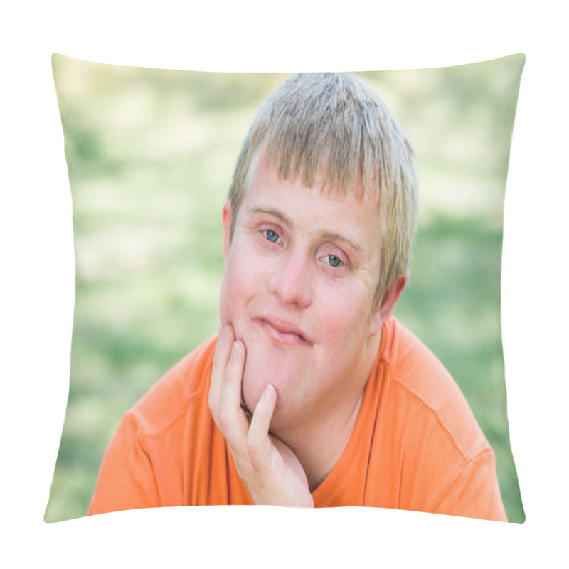 Personality  Handsome Boy With Down Syndrome Pillow Covers