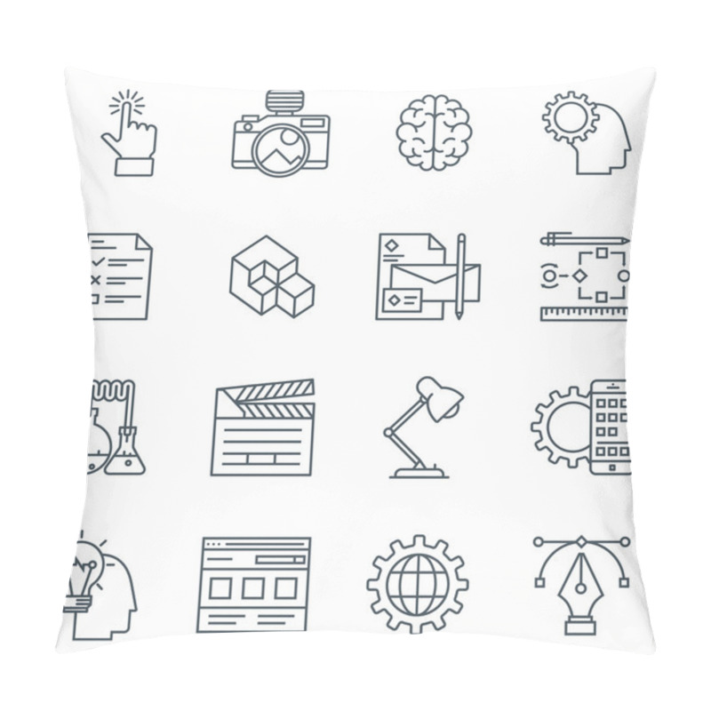 Personality  Design And  Development Icon Set Pillow Covers