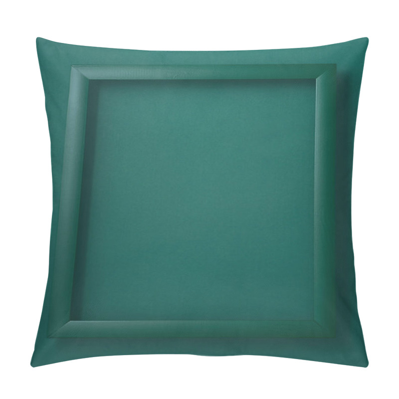 Personality  Green Wooden Picture Frame On Green Background Pillow Covers