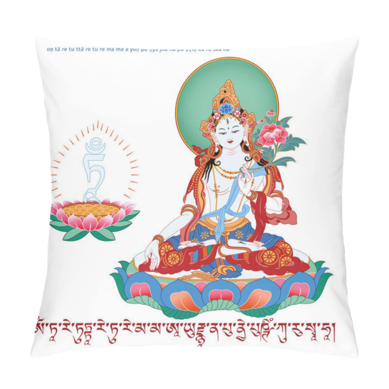 Personality  White Tara In Tibetan Buddhism, Is A Female Bodhisattva In Mahayana Buddhism Who Appears As A Female Buddha In Vajrayana Buddhism. Buddha. Pillow Covers