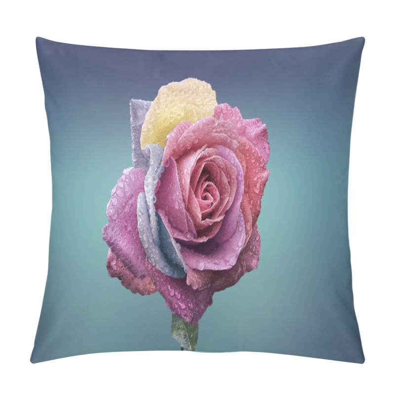 Personality  Rose With Water Drops Pillow Covers