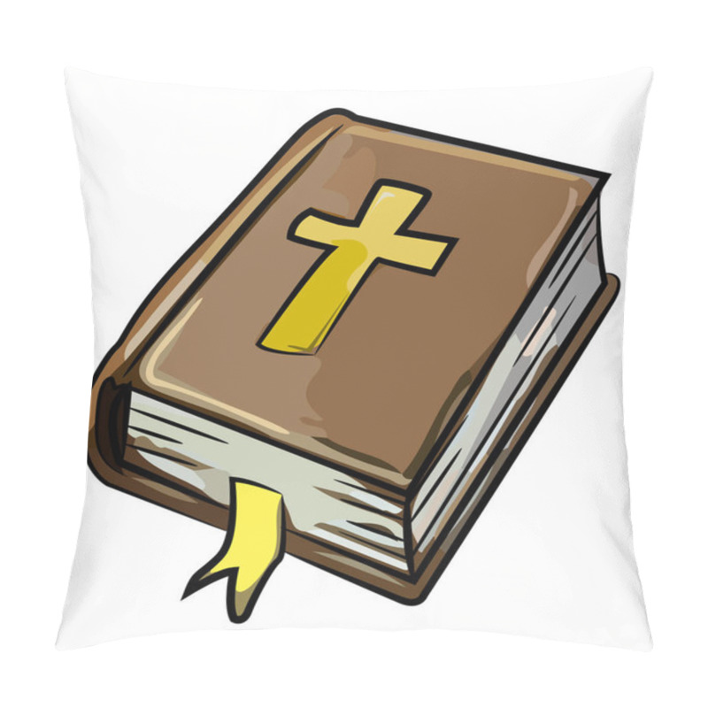 Personality  Cartoon Image Of Bible Icon. Religion Symbol Pillow Covers