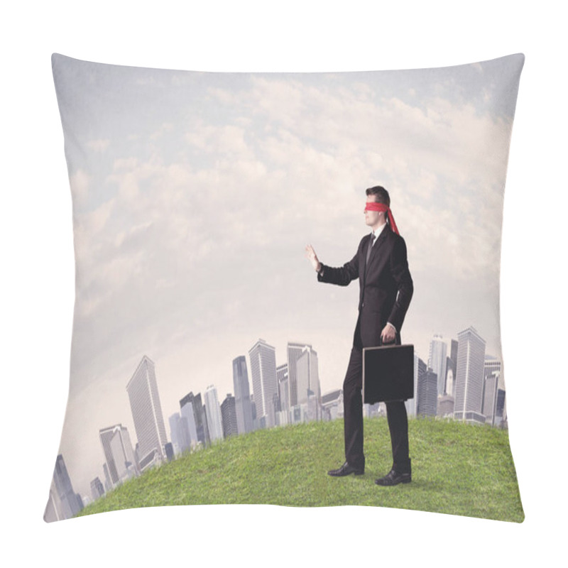 Personality  Blindfolded Businessman Concept Pillow Covers