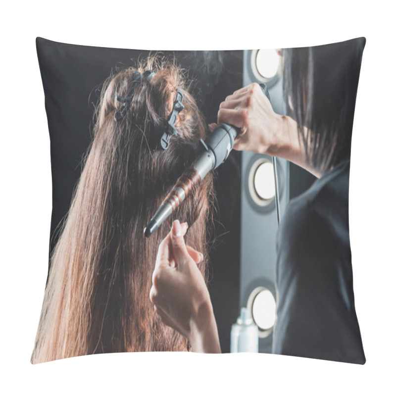 Personality  Hair Dresser Doing Hairstyle Pillow Covers