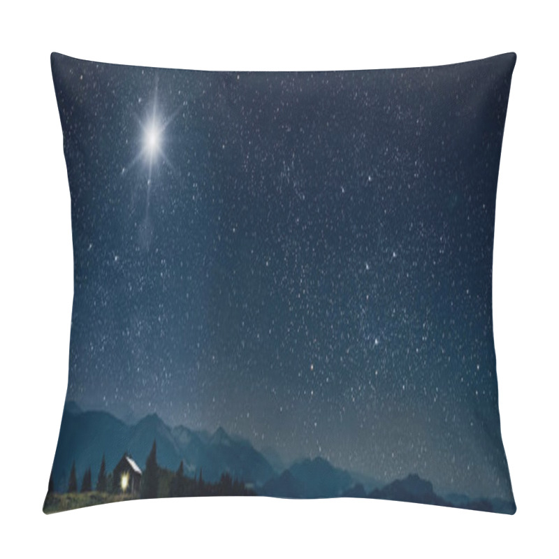 Personality  The Star Shines Over The Manger Of Christmas Of Jesus Christ. Pillow Covers