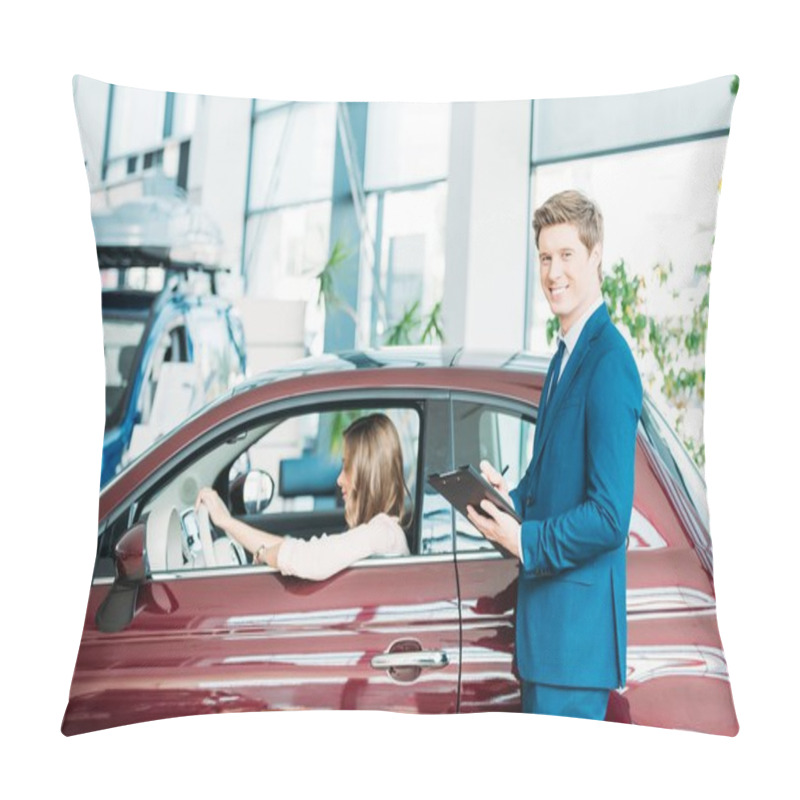 Personality  Customer Sitting In Car Pillow Covers