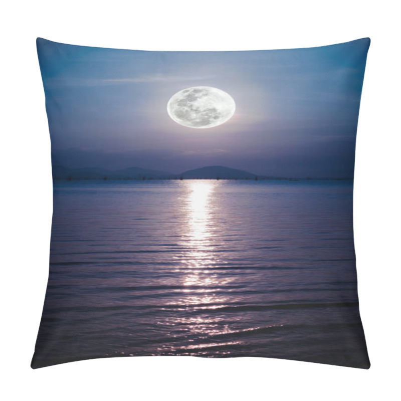 Personality  Romantic Scenic With Full Moon On Sea To Night. Reflection Of Moonon Sea Pillow Covers