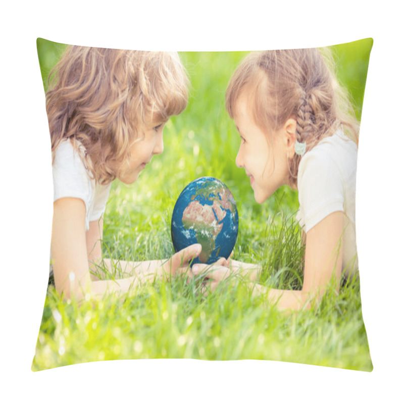 Personality  Children Holding Earth Planet Pillow Covers