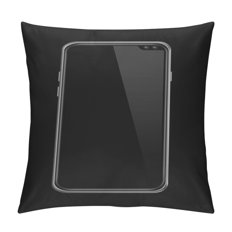 Personality  All-screen Blank Smartphone Mockup Isolated On Black. 3D Render Pillow Covers