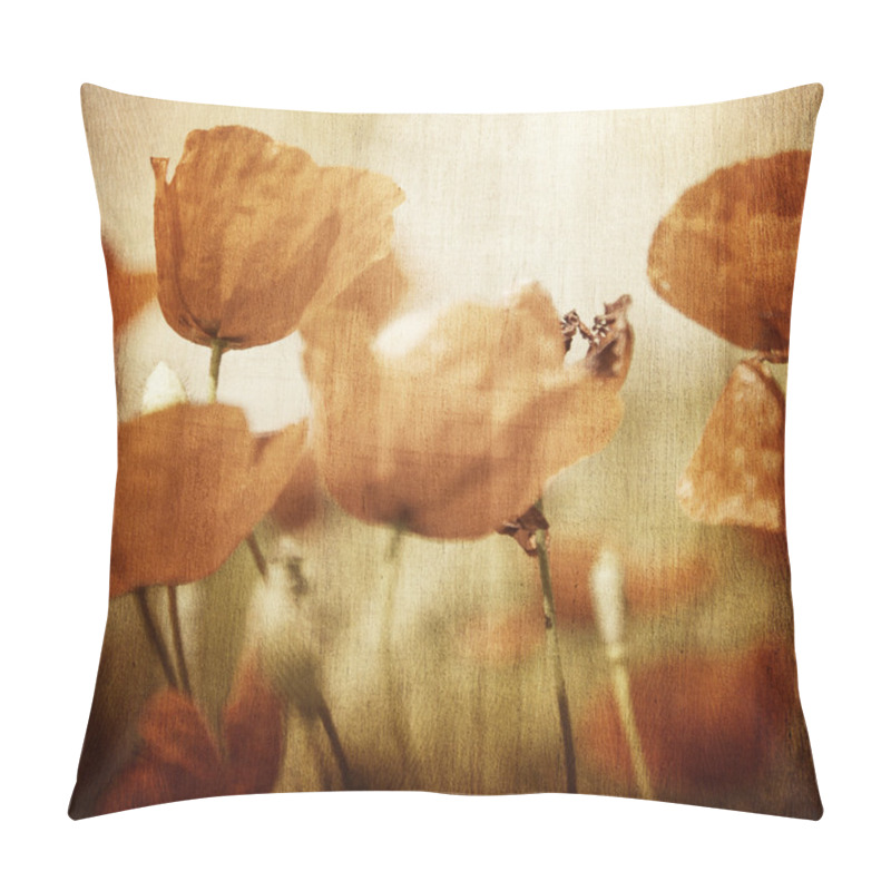 Personality  Vinatge Poppy Flowers Field Pillow Covers