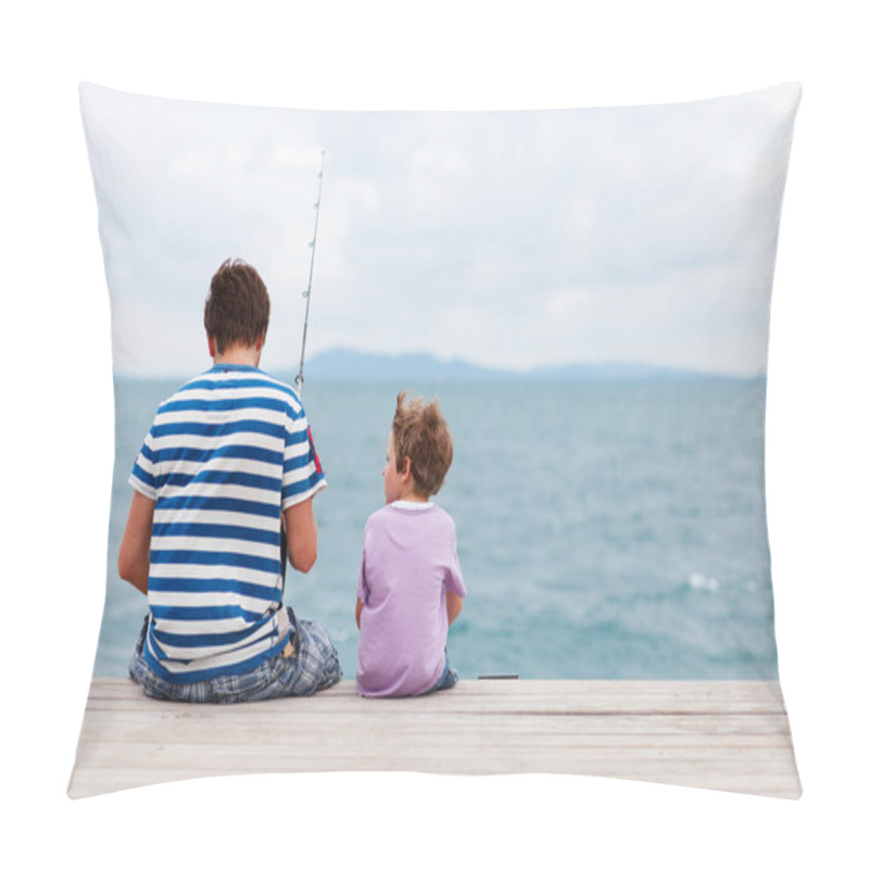 Personality  Father And Son Fishing Together Pillow Covers