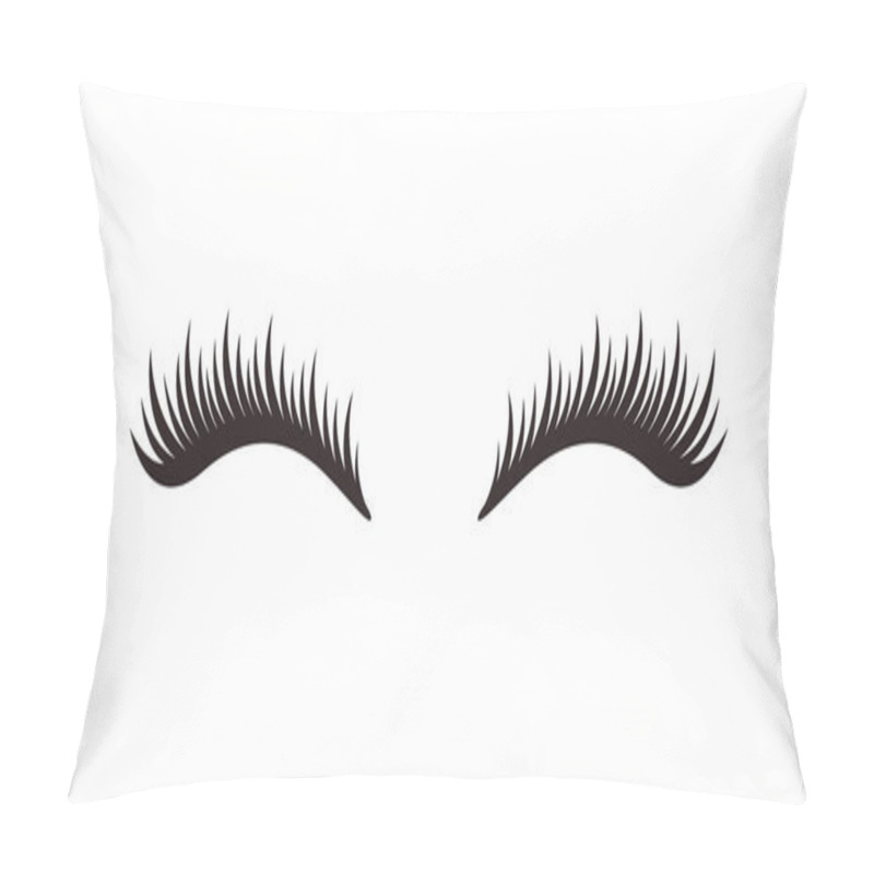 Personality  Eyelashes On White Background, Vector Illustration. Pillow Covers