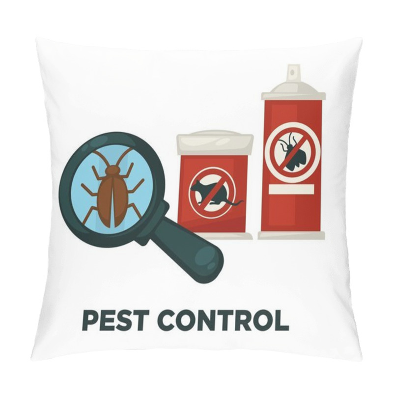 Personality  Harmful Insects Extermination Devices And Means Isolated Cartoon Vector Illustrations Set On White Background. Protective Mask, Special Gas Cylinder, Liquid Chemical Substances And Electric Device. Pillow Covers