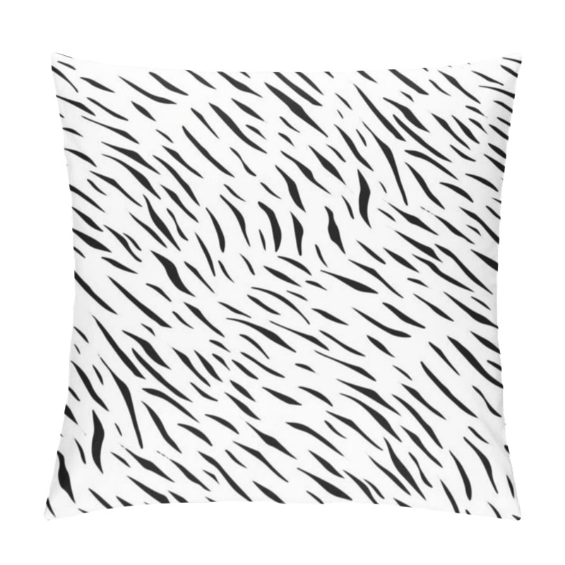 Personality  Full Seamless Zebra Tiger Pattern Textile Texture. Vector Background. Black And White Animal Skin For Women Dress Fabric Print. Pillow Covers