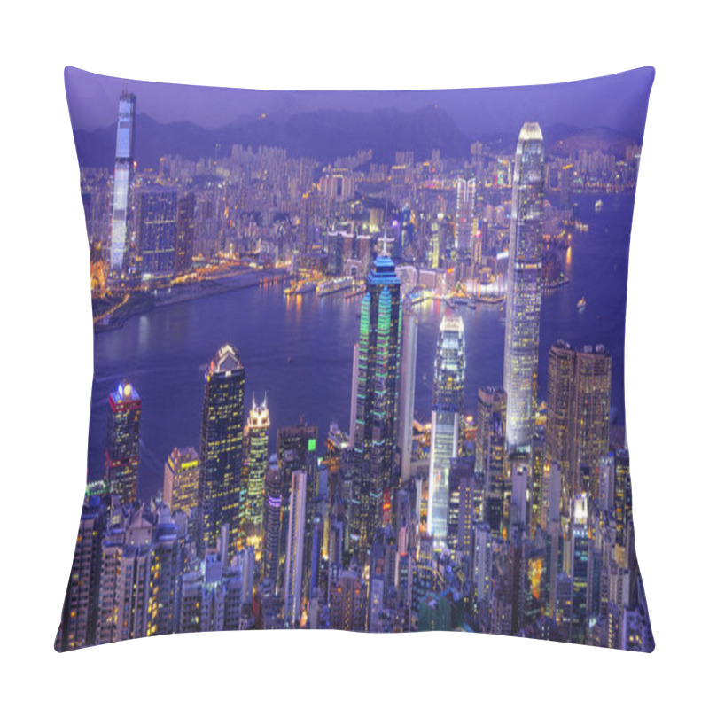 Personality  Hong Kong Victoria Harbor At Night Pillow Covers