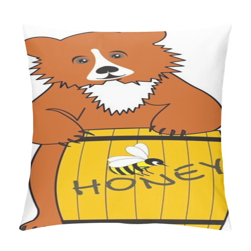 Personality  Baby Bear (Grizzly) With Honey Pillow Covers