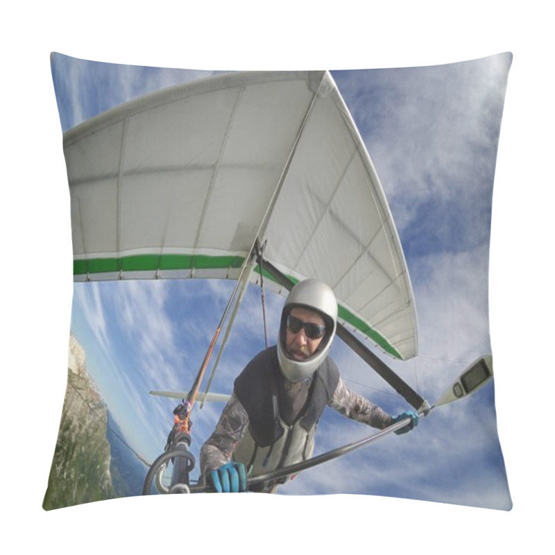 Personality  Hang Glider Pilot Shot With Action Camera Pillow Covers