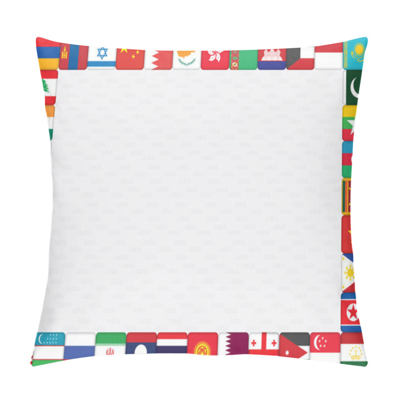 Personality  Asian Countries Flag Icons Frame Pillow Covers